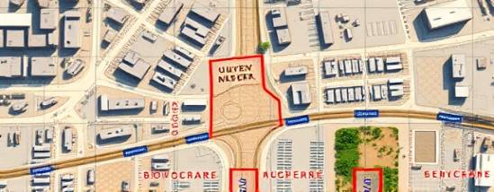 precise servicearea boundaries, distinct, demarcating limits, photorealistic, features terrain and urban layout, highly detailed, animated highlights, 4k resolution, neutral tones, shaded lighting, shot with a macro lens.